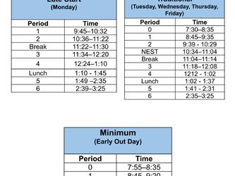 Bell Schedule